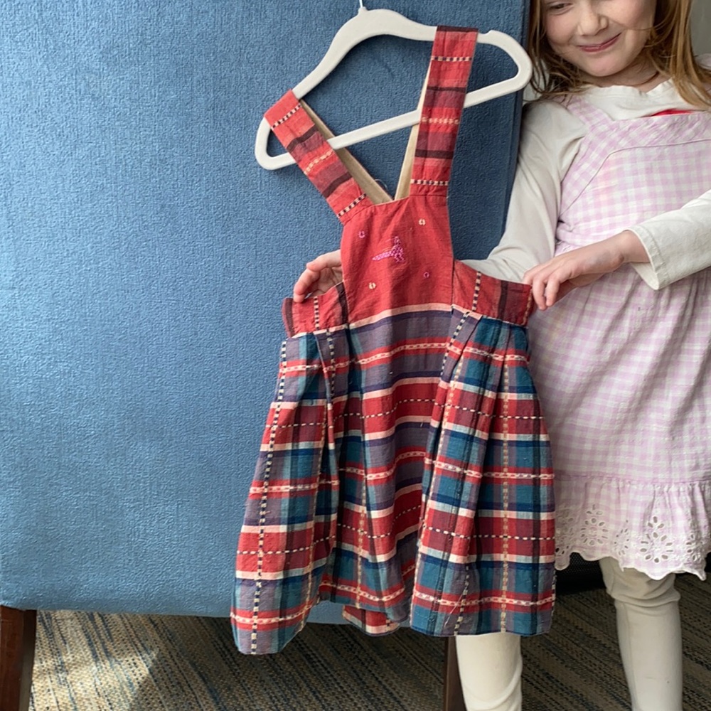 Vintage, handmade, girls jumper dress 4-5T